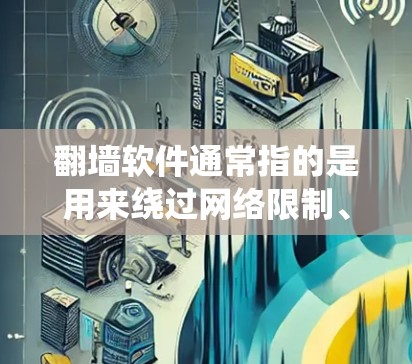 翻墙软件通常指的是用来绕过网络限制、访问被限制访问的网站或内容的程序或工具。这些软件可以帮助用户访问国外网站、避开网络审查或公司网络的限制