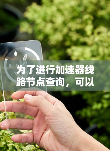 为了进行加速器线路节点查询,可以按照以下步骤进行 为了进行加速器线路节点查询,可以按照以下步骤进行