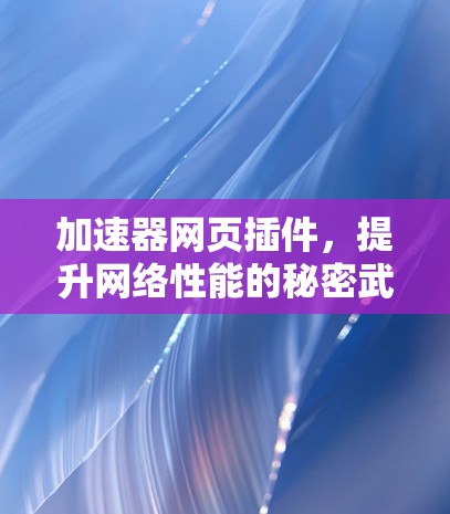 加速器网页插件,提升网络性能的秘密武器 加速器网页插件,提升网络性能的秘密武器