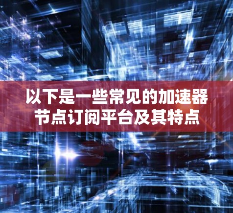 以下是一些常见的加速器节点订阅平台及其特点