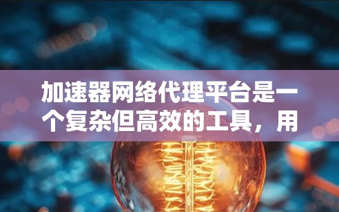 加速器网络代理平台是一个复杂但高效的工具,用于优化数据中心的网络性能。以下是对这一概念的详细分析和总结 加速器网络代理平台是一个复杂但高效的工具,用于优化数据中心的网络性能。以下是对这一概念的详细分析和总结