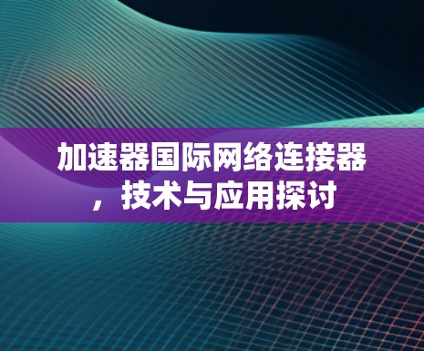 加速器国际网络连接器,技术与应用探讨 加速器国际网络连接器,技术与应用探讨